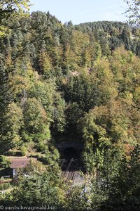 Blick auf einen Abschnitt der Schwarzwaldbahn