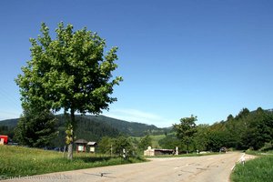 Passhöhe Hau mit Wanderparkplatz und Bushaltestelle