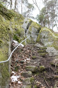 Treppe zum Unteren Schlossfelsen von Hornberg