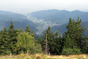 Blick vom Belchen hinab ins Münstertal