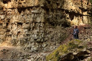 Wanderweg entlang der Felswand der Wutachflühen