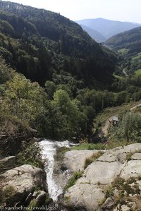 Blick über die Todtnauer Wasserfälle ins Schönenbachtal