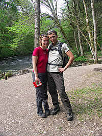 Annette und Lars bei der Gauchach-Mündung