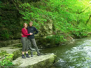 Annette und Lars beim Austritt der Wutach